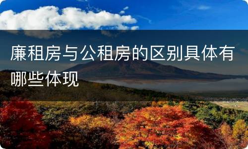 廉租房与公租房的区别具体有哪些体现