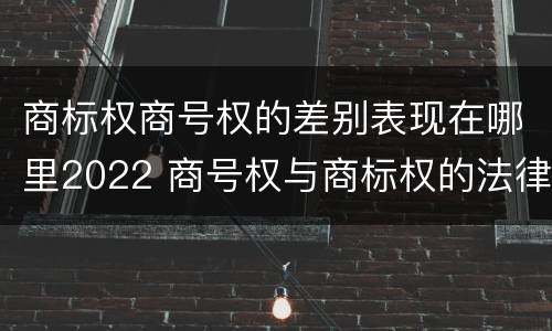 商标权商号权的差别表现在哪里2022 商号权与商标权的法律冲突与解决