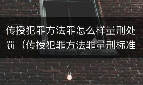传授犯罪方法罪怎么样量刑处罚（传授犯罪方法罪量刑标准）