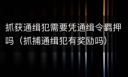 抓获通缉犯需要凭通缉令羁押吗（抓捕通缉犯有奖励吗）