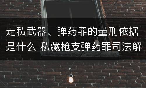 走私武器、弹药罪的量刑依据是什么 私藏枪支弹药罪司法解释