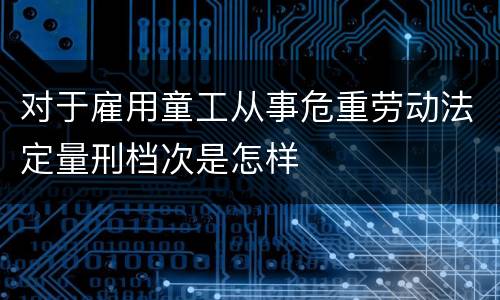 对于雇用童工从事危重劳动法定量刑档次是怎样