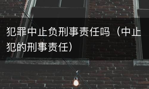 犯罪中止负刑事责任吗（中止犯的刑事责任）
