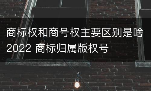 商标权和商号权主要区别是啥2022 商标归属版权号