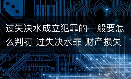 过失决水成立犯罪的一般要怎么判罚 过失决水罪 财产损失标准