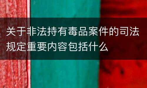 关于非法持有毒品案件的司法规定重要内容包括什么