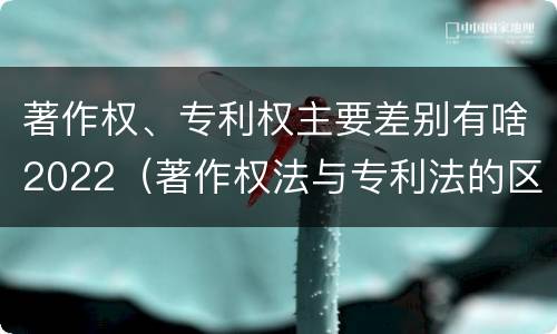 著作权、专利权主要差别有啥2022（著作权法与专利法的区别）