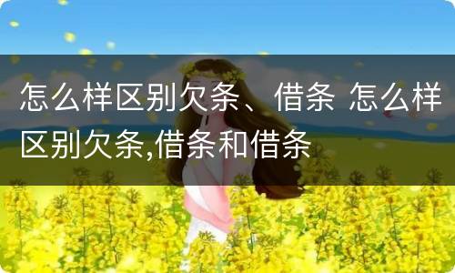 怎么样区别欠条、借条 怎么样区别欠条,借条和借条