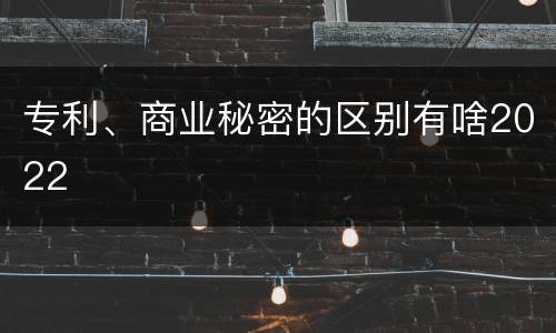 专利、商业秘密的区别有啥2022