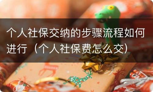 个人社保交纳的步骤流程如何进行（个人社保费怎么交）