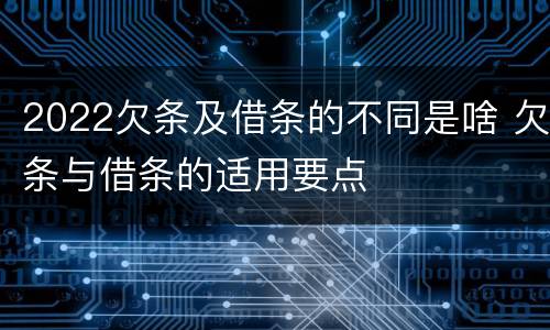 2022欠条及借条的不同是啥 欠条与借条的适用要点