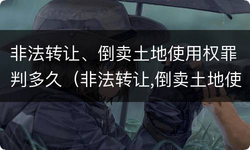 非法转让、倒卖土地使用权罪判多久（非法转让,倒卖土地使用权罪判多久以上）