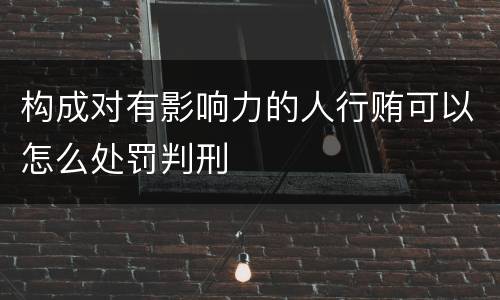 构成对有影响力的人行贿可以怎么处罚判刑