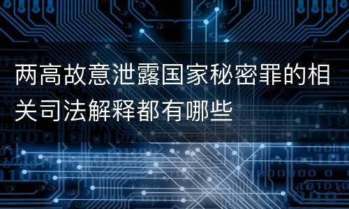 两高故意泄露国家秘密罪的相关司法解释都有哪些