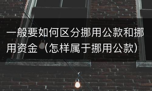 一般要如何区分挪用公款和挪用资金（怎样属于挪用公款）