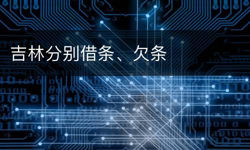 吉林分别借条、欠条
