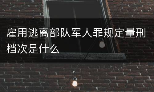 雇用逃离部队军人罪规定量刑档次是什么