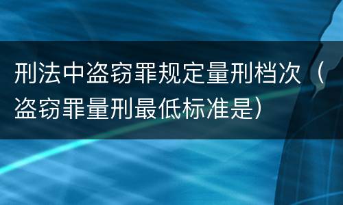 刑法中盗窃罪规定量刑档次（盗窃罪量刑最低标准是）