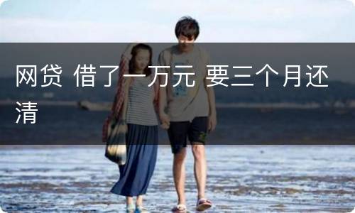 网贷 借了一万元 要三个月还清