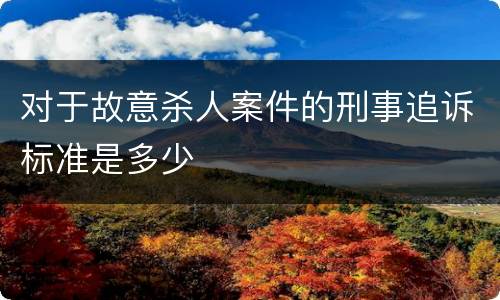 对于故意杀人案件的刑事追诉标准是多少