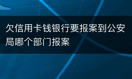 欠信用卡钱银行要报案到公安局哪个部门报案