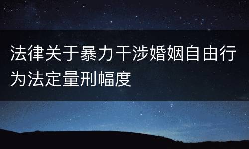 法律关于暴力干涉婚姻自由行为法定量刑幅度