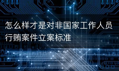 怎么样才是对非国家工作人员行贿案件立案标准