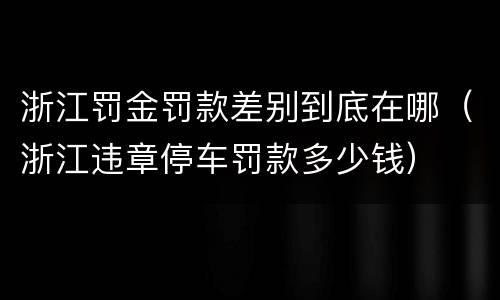浙江罚金罚款差别到底在哪（浙江违章停车罚款多少钱）