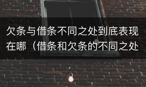 欠条与借条不同之处到底表现在哪（借条和欠条的不同之处）