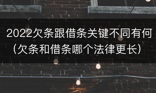 2022欠条跟借条关键不同有何（欠条和借条哪个法律更长）