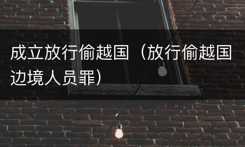 成立放行偷越国（放行偷越国边境人员罪）