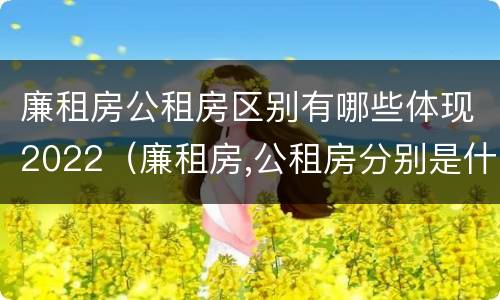 廉租房公租房区别有哪些体现2022（廉租房,公租房分别是什么意思?）