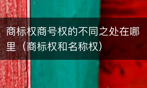 商标权商号权的不同之处在哪里（商标权和名称权）