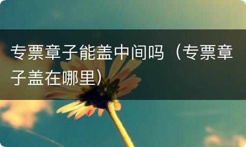 专票章子能盖中间吗（专票章子盖在哪里）