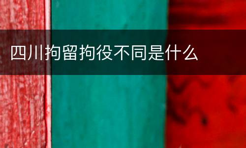 四川拘留拘役不同是什么