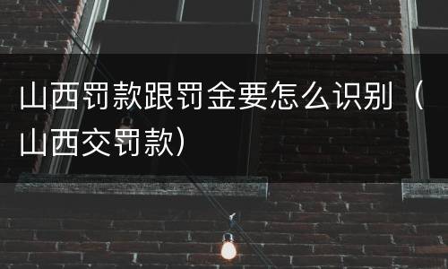 山西罚款跟罚金要怎么识别（山西交罚款）