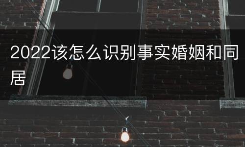 2022该怎么识别事实婚姻和同居 2022该怎么识别事实婚姻和同居