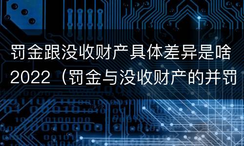 罚金跟没收财产具体差异是啥2022（罚金与没收财产的并罚）
