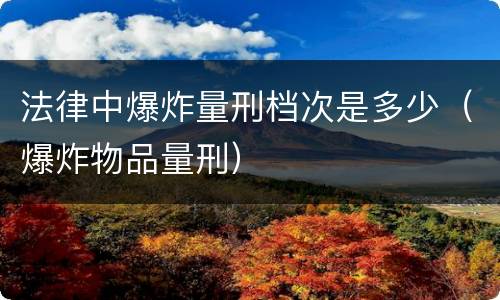 法律中爆炸量刑档次是多少（爆炸物品量刑）
