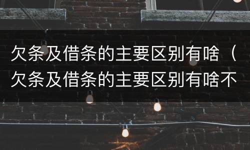 欠条及借条的主要区别有啥（欠条及借条的主要区别有啥不同）