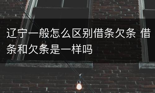 辽宁一般怎么区别借条欠条 借条和欠条是一样吗
