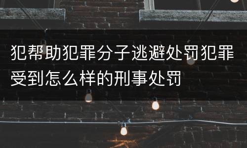 犯帮助犯罪分子逃避处罚犯罪受到怎么样的刑事处罚