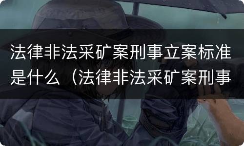 法律非法采矿案刑事立案标准是什么（法律非法采矿案刑事立案标准是什么规定）