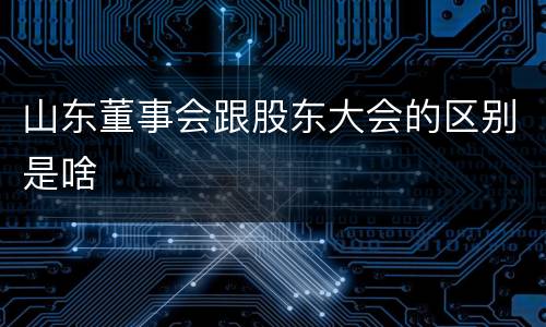 山东董事会跟股东大会的区别是啥