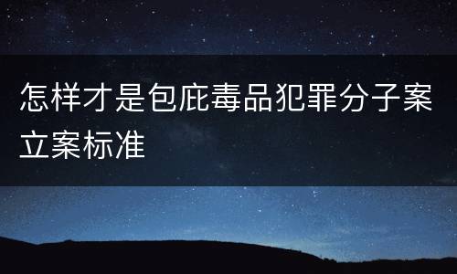 怎样才是包庇毒品犯罪分子案立案标准