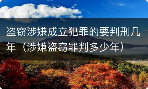 盗窃涉嫌成立犯罪的要判刑几年（涉嫌盗窃罪判多少年）