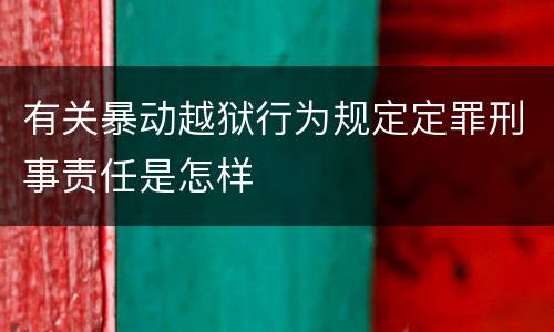 有关暴动越狱行为规定定罪刑事责任是怎样