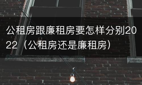 公租房跟廉租房要怎样分别2022（公租房还是廉租房）