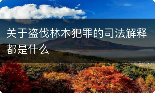 关于盗伐林木犯罪的司法解释都是什么
