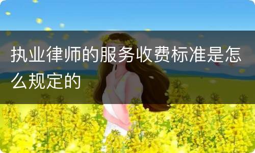 执业律师的服务收费标准是怎么规定的